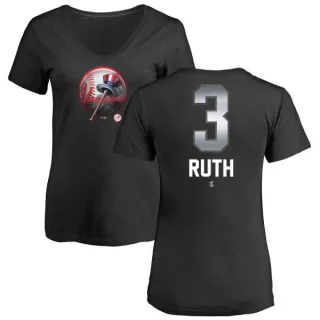 Babe Ruth Women's New York Yankees Midnight Mascot V-Neck T-Shirt - Black