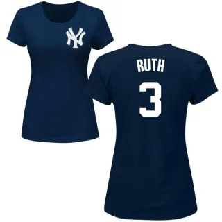 Babe Ruth Women's New York Yankees Name & Number T-Shirt - Navy