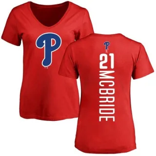 Bake Mcbride Women's Philadelphia Phillies Backer Slim Fit T-Shirt - Red