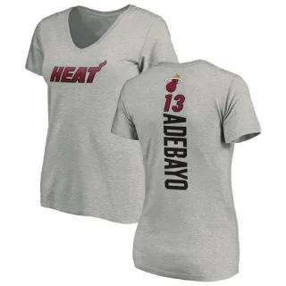 Bam Adebayo Women's Miami Heat Ash Backer T-Shirt