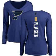 Barclay Plager Women's St. Louis Blues Backer V-Neck Long-Sleeve T-Shirt - Royal