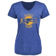 Barclay Plager Women's St. Louis Blues Insignia Tri-Blend T-Shirt - Royal