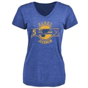 Barret Jackman Women's St. Louis Blues Insignia Tri-Blend T-Shirt - Royal