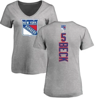 Barry Beck Women's New York Rangers Backer T-Shirt - Ash