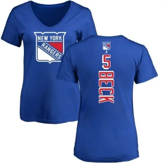 Barry Beck Women's New York Rangers Backer T-Shirt - Blue