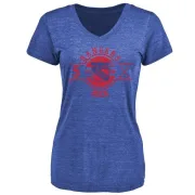 Barry Beck Women's New York Rangers Insignia Tri-Blend T-Shirt - Royal