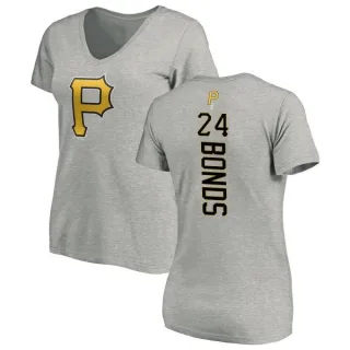 Barry Bonds Women's Pittsburgh Pirates Backer Slim Fit T-Shirt - Ash