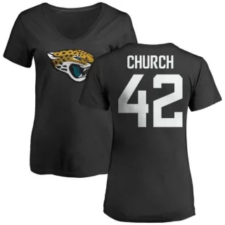 Barry Church Women's Jacksonville Jaguars Name & Number Logo Slim Fit T-Shirt - Black