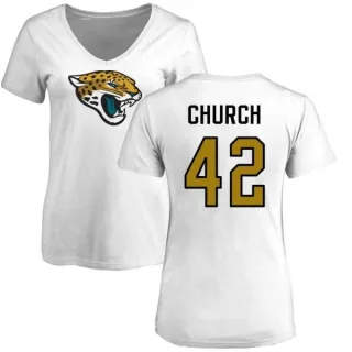 Barry Church Women's Jacksonville Jaguars Name & Number Logo Slim Fit T-Shirt - White