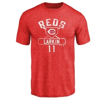 Barry Larkin Cincinnati Reds Base Runner Tri-Blend T-Shirt - Red