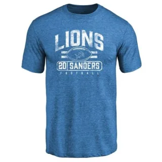 Barry Sanders Detroit Lions Flanker Tri-Blend T-Shirt - Blue