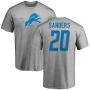 Barry Sanders Detroit Lions Name & Number Logo T-Shirt - Ash