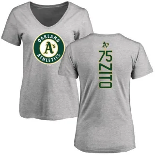 Barry Zito Women's Oakland Athletics Backer Slim Fit T-Shirt - Ash