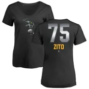 Barry Zito Women's Oakland Athletics Midnight Mascot V-Neck T-Shirt - Black