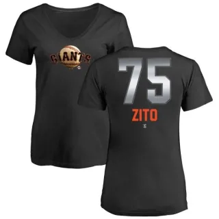 Barry Zito Women's San Francisco Giants Midnight Mascot V-Neck T-Shirt - Black