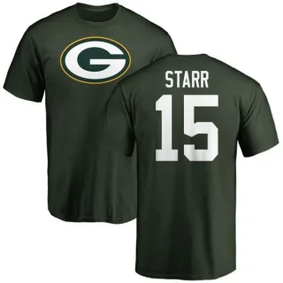 Bart Starr Green Bay Packers Name & Number Logo T-Shirt - Green