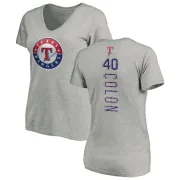 Bartolo Colon Women's Texas Rangers Backer Slim Fit T-Shirt - Ash