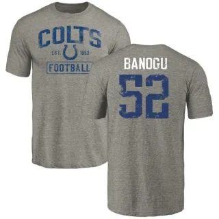 Ben Banogu Indianapolis Colts Gray Distressed Name & Number Tri-Blend T-Shirt