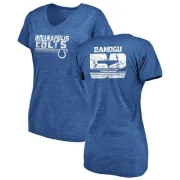 Ben Banogu Women's Indianapolis Colts Retro Tri-Blend V-Neck T-Shirt - Royal