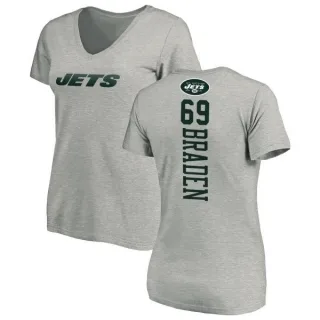 Ben Braden Women's New York Jets Backer V-Neck T-Shirt - Ash