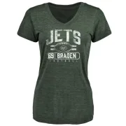 Ben Braden Women's New York Jets Flanker Tri-Blend T-Shirt - Green