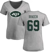 Ben Braden Women's New York Jets Name & Number Logo Slim Fit T-Shirt - Ash