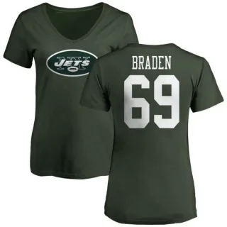 Ben Braden Women's New York Jets Name & Number Logo Slim Fit T-Shirt - Green