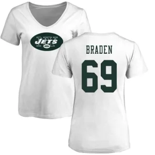 Ben Braden Women's New York Jets Name & Number Logo Slim Fit T-Shirt - White