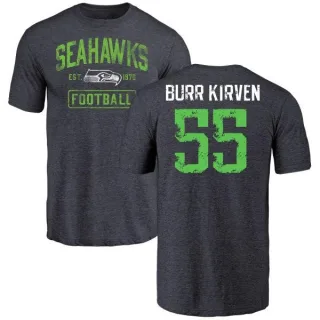 Ben Burr-Kirven Seattle Seahawks Navy Distressed Name & Number Tri-Blend T-Shirt