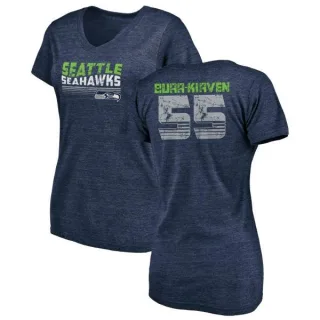 Ben Burr-Kirven Women's Seattle Seahawks Retro Tri-Blend V-Neck T-Shirt - College Navy