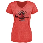 Ben Harpur Women's Ottawa Senators Insignia Tri-Blend T-Shirt - Red