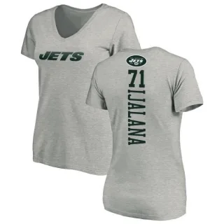 Ben Ijalana Women's New York Jets Backer V-Neck T-Shirt - Ash