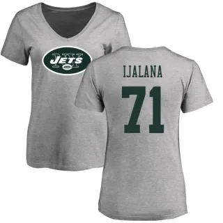 Ben Ijalana Women's New York Jets Name & Number Logo Slim Fit T-Shirt - Ash