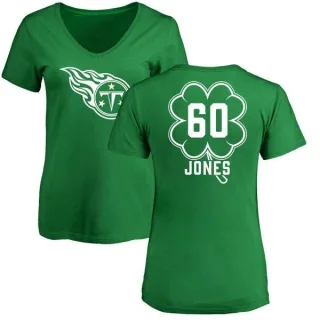 Ben Jones Women's Tennessee Titans Green St. Patrick's Day Name & Number V-Neck T-Shirt