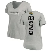 Ben Koyack Women's Jacksonville Jaguars Backer V-Neck T-Shirt - Ash