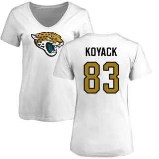 Ben Koyack Women's Jacksonville Jaguars Name & Number Logo Slim Fit T-Shirt - White