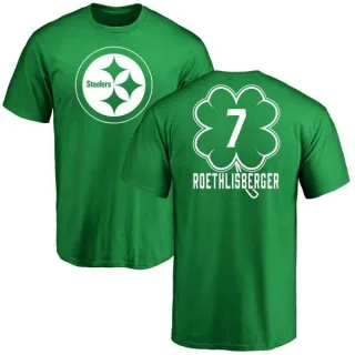 Ben Roethlisberger Pittsburgh Steelers Green St. Patrick's Day Name & Number T-Shirt