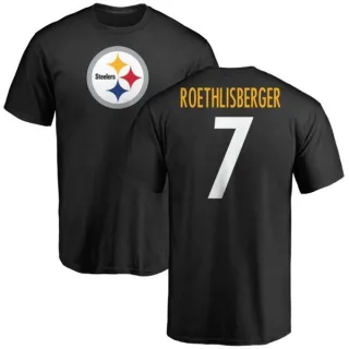 Ben Roethlisberger Pittsburgh Steelers Name & Number Logo T-Shirt - Black