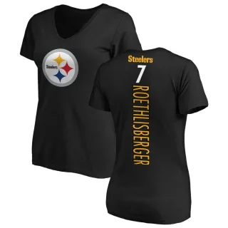 Ben Roethlisberger Women's Pittsburgh Steelers Backer Slim Fit T-Shirt - Black