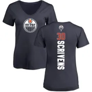 Ben Scrivens Women's Edmonton Oilers Backer Slim Fit V-Neck T-Shirt - Navy