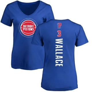 Ben Wallace Women's Detroit Pistons Royal Backer T-Shirt