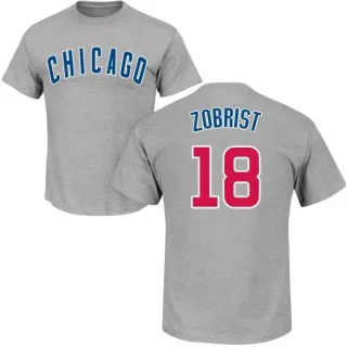 Ben Zobrist Chicago Cubs Name & Number T-Shirt - Gray