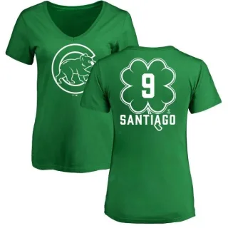 Benito Santiago Women's Chicago Cubs Dubliner Name & Number V-Neck T-Shirt - Kelly Green