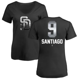 Benito Santiago Women's San Diego Padres Midnight Mascot V-Neck T-Shirt - Black