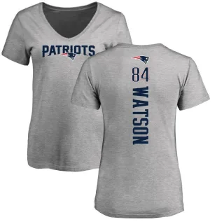 Benjamin Watson Women's New England Patriots Backer V-Neck T-Shirt - Ash