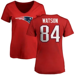 Benjamin Watson Women's New England Patriots Name & Number Logo Slim Fit T-Shirt - Red