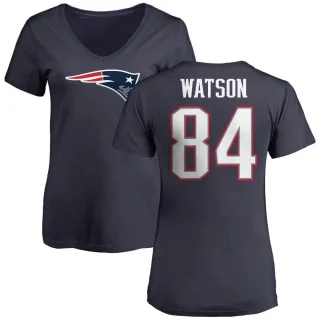 Benjamin Watson Women's New England Patriots Name & Number Logo T-Shirt - Navy