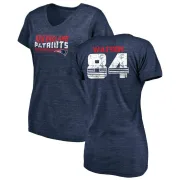 Benjamin Watson Women's New England Patriots Retro Tri-Blend V-Neck T-Shirt - Navy