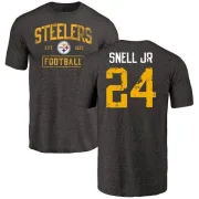 Benny Snell Jr. Pittsburgh Steelers Black Distressed Name & Number Tri-Blend T-Shirt