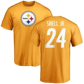 Benny Snell Jr. Pittsburgh Steelers Name & Number Logo T-Shirt - Gold